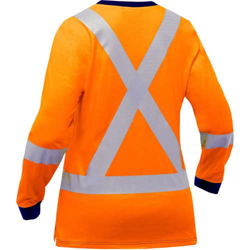 Chemise &agrave; manches longues et X au dos Bisley pour femmes, Poly-coton, Petit, Orange haute visibilit&eacute; We Share Industrial Supply
