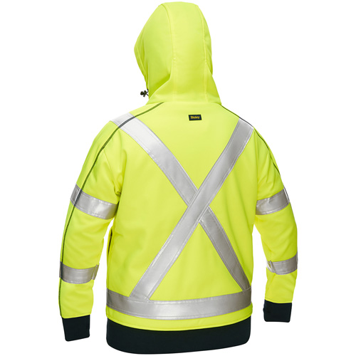 Bisley&reg; X-Back Women's Contoured Full Zip Hooded Sweatshirt with Sherpa Lining, Large, High Visibility Lime-Yellow We Share Industrial Supply