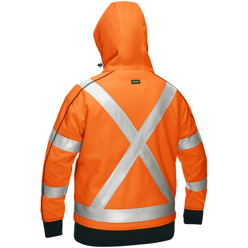 Bisley&reg; X-Back Women's Contoured Full Zip Hooded Sweatshirt with Sherpa Lining, Large, High Visibility Orange We Share Industrial Supply