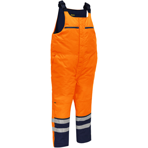 Bisley&reg; Extreme Cold Bib Overall, Polyester, Small, High Visibility Orange We Share Industrial Supply