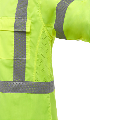 Bisley&reg; X-Back Long Sleeve Work Shirt with X-Airflow, Poly-Cotton, Small, High Visibility Lime-Yellow We Share Industrial Supply