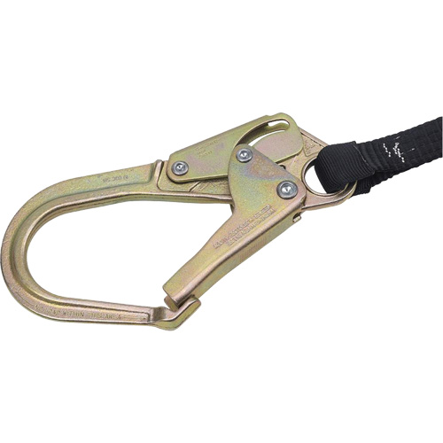 SA-6402-4 Shock Absorbing Lanyard, 4', Form Hook Center, Snap Hook Leg Ends, Polyester We Share Industrial Supply