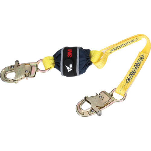 Web Shock-Absorbing Lanyard, 2.5', Snap Hook Center, Snap Hook Leg Ends, Polyester We Share Industrial Supply