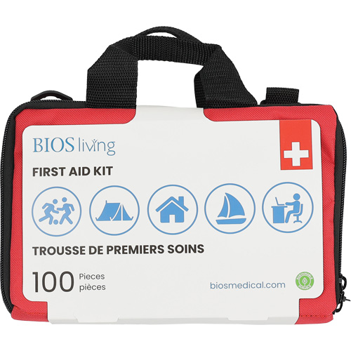 Trousse de premiers soins pour la maison et le voyage de 100 morceaux, Sac en nylon We Share Industrial Supply