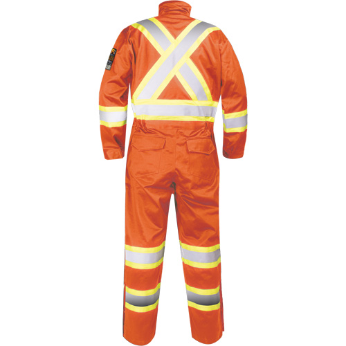 Combinaison ignifug&eacute;e avec bandes haute visibilit&eacute;, Taille Petit, Orange We Share Industrial Supply