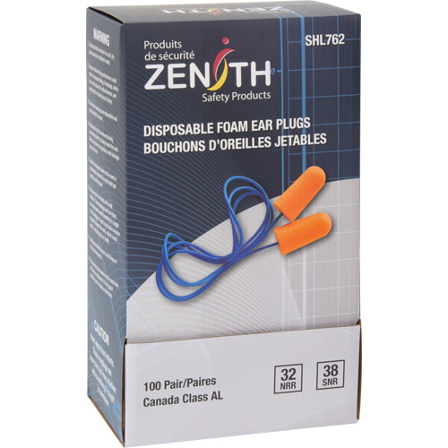 Foam Earplugs, Pair - Polybag, Corded We Share Industrial Supply