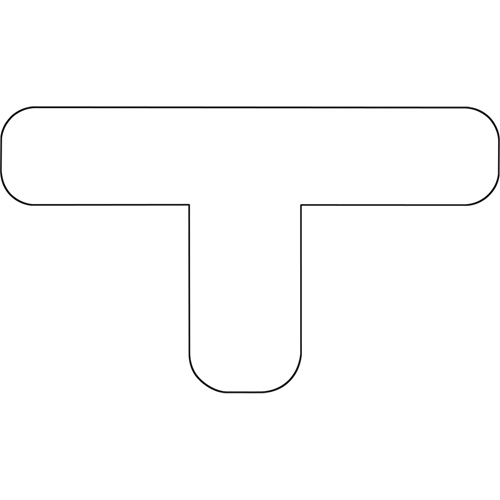 Durastripe X-TREME DuraT arrondi, T, 7" lo x 4" la, Blanc, Vinyle We Share Industrial Supply