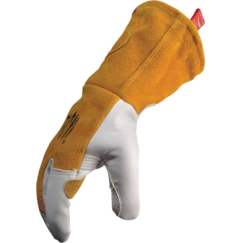 Caiman&reg; Premium TIG/MIG Welder's Gloves with FR Insulated Split Cowhide Back, Grain Goatskin, Size Large We Share Industrial Supply