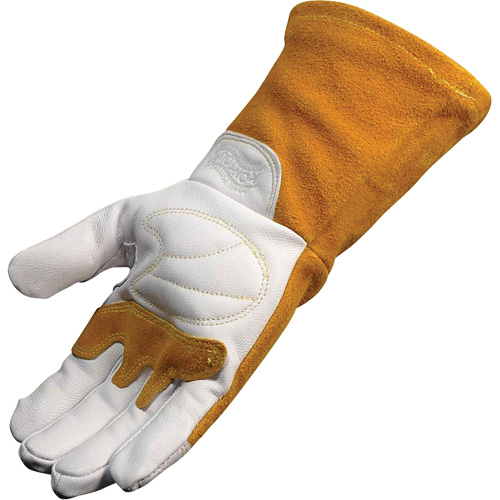 Caiman&reg; Premium TIG/MIG Welder's Gloves with FR Insulated Split Cowhide Back, Grain Goatskin, Size Large We Share Industrial Supply