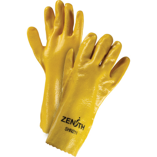 Gants &agrave; fini rugueux et r&eacute;sistants aux produits chimiques, Taille 9, 14" lo, PVC, Doublure en Interlock, 47-mil We Share Industrial Supply