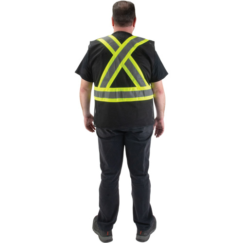 Veste d'arpenteur conforme aux normes de la CSA, Noir, Moyen, Polyester We Share Industrial Supply