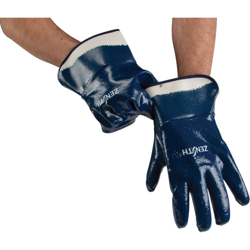 Gants &agrave; poignet de s&eacute;curit&eacute; de poids lourd, 10/T-Grand, R&ecirc;vetement Nitrile, Enveloppe en Coton We Share Industrial Supply