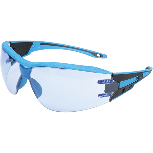 Lunettes de s&eacute;curit&eacute; sans monture Captain d&eacute;tectables par d&eacute;tecteur de m&eacute;taux, Lentille Bleu p&acirc;le, Antibu&eacute;e/Anti-&eacute;gratignures, ANSI Z87+/R&eacute;pond ou surpasse la norme CSA Z94.3 We Share Industrial Supply