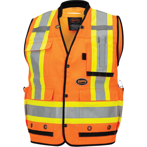 6680 Veste d'arpenteur antimicrobienne haute visibilit&eacute; avec dos en maille, Orange haute visibilit&eacute;, Petit, Polyester We Share Industrial Supply