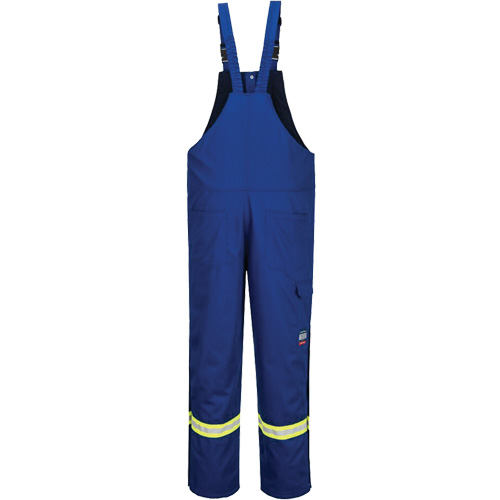 Bizflame&reg; 88/12 Insulated Bib Pants, Cotton/Nylon, Small, Blue We Share Industrial Supply