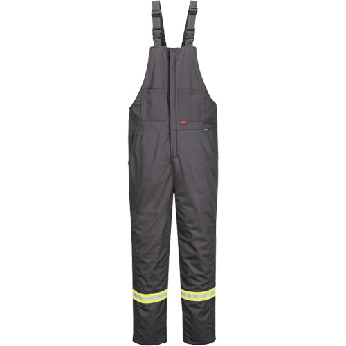 Bizflame&reg; 88/12 Insulated Bib Pants, Cotton/Nylon, Small, Grey We Share Industrial Supply