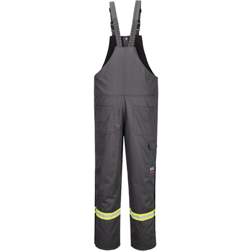 Bizflame&reg; 88/12 Insulated Bib Pants, Cotton/Nylon, Small, Grey We Share Industrial Supply