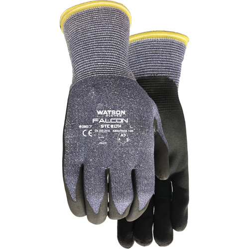 367 Stealth Falcon Cut Resistant Gloves, Size Small, 15 Gauge, Foam Nitrile Coated, Glass Fibre/HPPE/Nylon/Spandex Shell, ASTM ANSI Level A3/EN 388 Level C We Share Industrial Supply