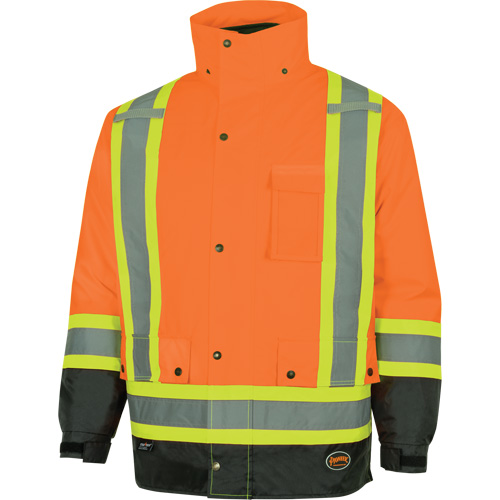 Parka de s&eacute;curit&eacute; d'hiver imperm&eacute;able 7-en-1 5056 Pioneer Yukon, Polyester, Noir/Orange haute visibilit&eacute;, T-petit We Share Industrial Supply