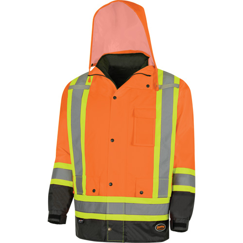 Parka de s&eacute;curit&eacute; d'hiver imperm&eacute;able 7-en-1 5056 Pioneer Yukon, Polyester, Noir/Orange haute visibilit&eacute;, T-petit We Share Industrial Supply