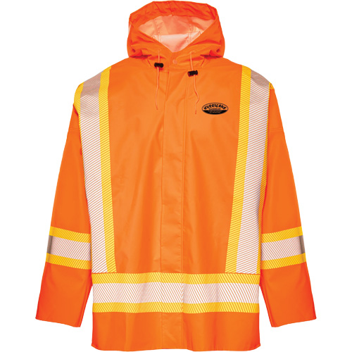 R804 Hurricane Rain Jacket, Small, High Visibility Orange We Share Industrial Supply