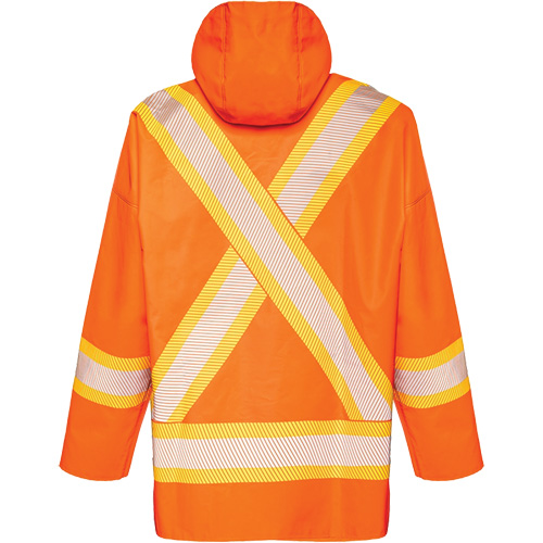 R804 Hurricane Rain Jacket, Small, High Visibility Orange We Share Industrial Supply