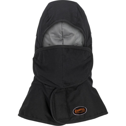 Doublure matelass&eacute;e ignifug&eacute;e Pioneer 765A pour casque de s&eacute;curit&eacute; avec un long cou et embout buccal amovible, Noir/Gris, Coton/FR-Tech/Modacrylique/Nylon We Share Industrial Supply