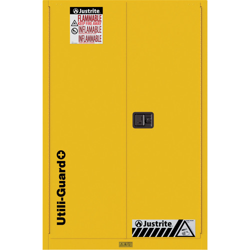 Utili-Guard+ Flammable Safety Cabinet, 45 gal., 2 Door, 43" W x 65" H x 22" D We Share Industrial Supply