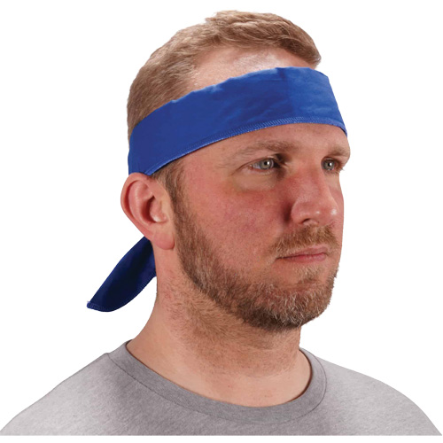 Bandeau de refroidissement Chill-Its 6702 avec polym&egrave;res int&eacute;gr&eacute;s et fermeture &agrave; nouer, Bleu We Share Industrial Supply