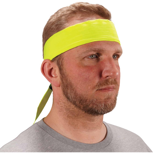 Chill-Its 6702 Cooling Headband with Embedded Polymers & Tie Closure, High Visibilty Lime-Yellow We Share Industrial Supply