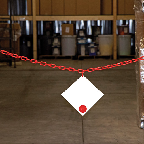 Chaîne de barri&egrave;re en plastique, Vert, Maillon de 2", 100' de long We Share Industrial Supply