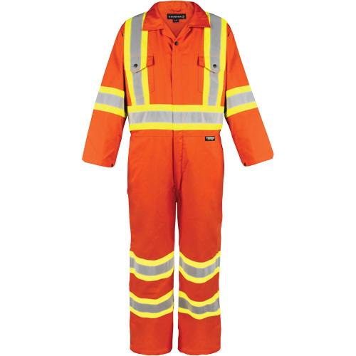 High-Visibility Unlined Coveralls, Large, High Visibility Orange We Share Industrial Supply