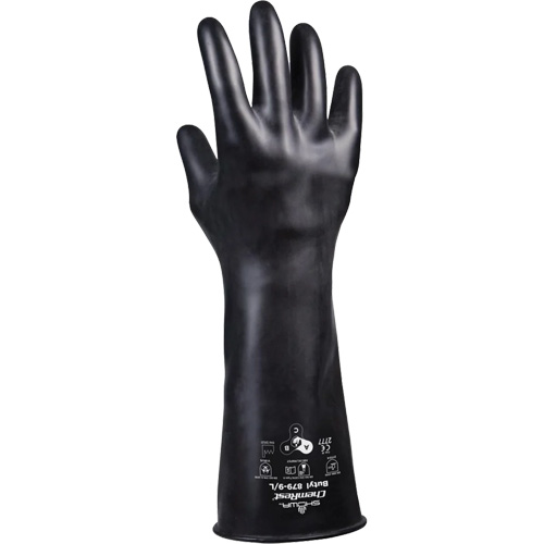 Gants r&eacute;sistants &agrave; l'acide 879, Taille Moyen/8, 14" lo, Caoutchouc butyle, 28 mils We Share Industrial Supply
