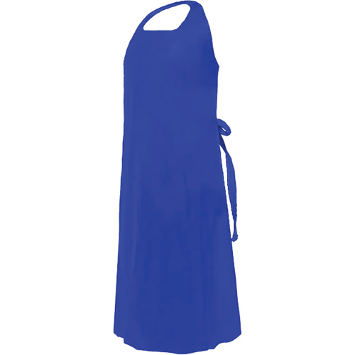 CoverMe Apron with Die-Cut Neck, Polyurethane, 45" L x 35" W, Blue We Share Industrial Supply