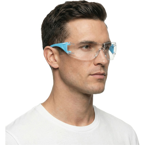 Adapt Lite Blue/White Safety Glasses, Clear Lens, Anti-Fog/Anti-Scratch, ANSI Z87+/Meets/Exceeds CSA Z94.3 We Share Industrial Supply