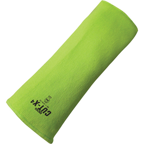 Manchette r&eacute;sistante &agrave; la coupe Cut-X, Fibre de verre/Poly&eacute;thyl&egrave;ne, 14", ASTM ANSI niveau A4, Lime haute visibilit&eacute; We Share Industrial Supply