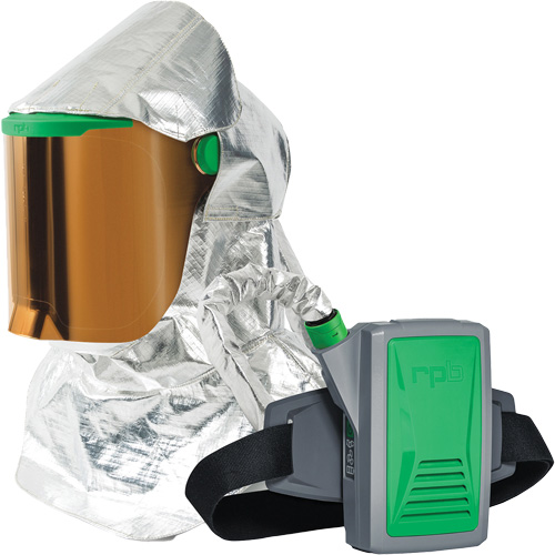 Z-Link Radiant Heat Respirator with Belt Mount & Blower, Facepiece Respirator/Headcover & Faceshield, Lithium-Ion Battery We Share Industrial Supply