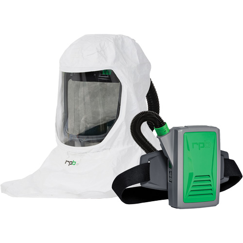 Respirateur T-Link avec casquette, tube de respiration, montage &agrave; la ceinture & APR motoris&eacute; PX5, Cagoule ample & visi&egrave;re, Pile Lithium-ion We Share Industrial Supply
