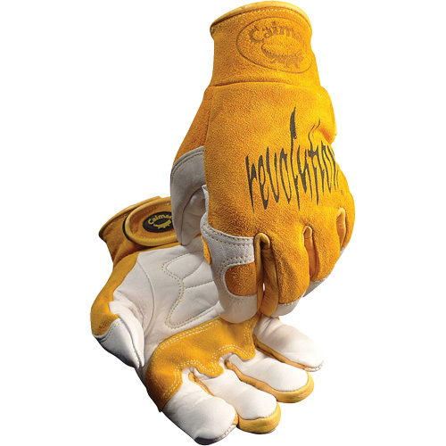 Caiman&reg; Premium TIG/MIG Welder's Gloves with Hook & Loop Closure, Split Cowhide, Size Medium We Share Industrial Supply