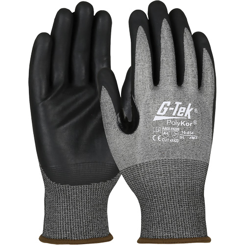 Gants r&eacute;sistant &agrave; la coupe G-Tek avec capacit&eacute; pour &eacute;cran tactile, Taille 2T-Grand, Calibre 18, Rev&ecirc;tement Mousse de nitrile, Enveloppe en PolyKor, ASTM ANSI niveau A4/EN 388 niveau D We Share Industrial Supply