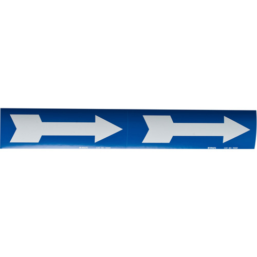 Arrow Pipe Markers, Self-Adhesive, 4" H x 12" W, White on Blue We Share Industrial Supply