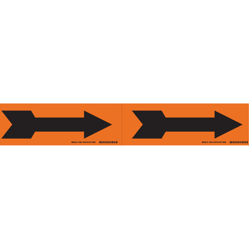 Arrow Pipe Markers, Self-Adhesive, 2-1/4" H x 7" W, Black on Orange We Share Industrial Supply