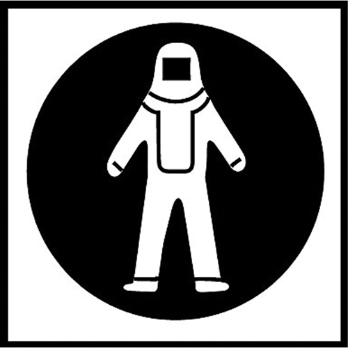 &eacute;tiquettes avec pictogramme Right to Know - Combinaison pleine protection, Vinyle, Feuille, 5/8" lo x 3/4" la We Share Industrial Supply