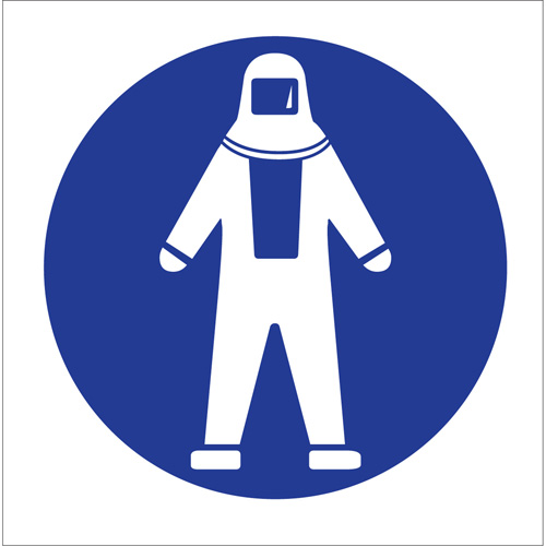 &eacute;tiquettes avec pictogramme Right to Know - Combinaison pleine protection, Vinyle, Feuille, 1-1/4" lo x 1-1/2" la We Share Industrial Supply