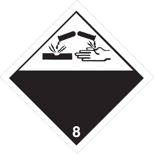 Corrosive Materials TDG Placard, Adhesive Vinyl We Share Industrial Supply