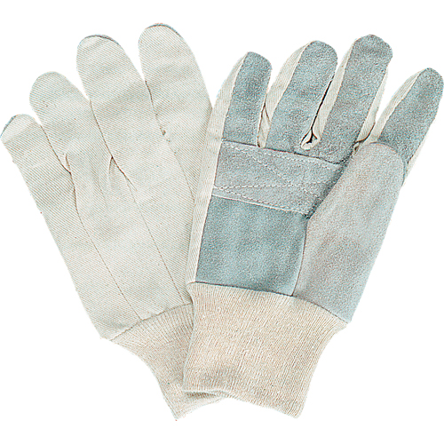 Gants de travail d'usage standard, Grand, Paume en Cuir de vache refendu We Share Industrial Supply