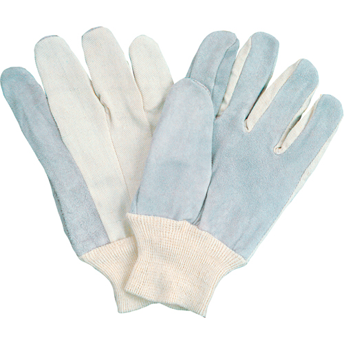 Gants de travail &agrave; index complet d'usage standard, Grand, Paume en Cuir de vache refendu We Share Industrial Supply