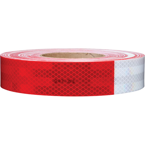 3M Scotchlite Diamond Grade Conspicuity Sheeting Series 985, 2" W x 12" L, Red & White We Share Industrial Supply