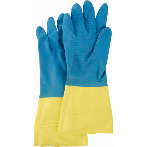 Two Tone NS53 Gloves, Size Medium/8, 13" L, Neoprene/Rubber Latex, Flock-Lined Inner Lining, 28-mil We Share Industrial Supply