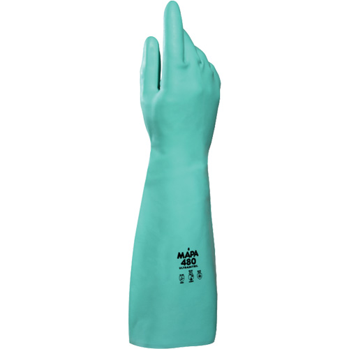 Ultranil 480 Z-Pattern Grip Gloves, Size Small/7, 18" L, Nitrile, 22-mil We Share Industrial Supply